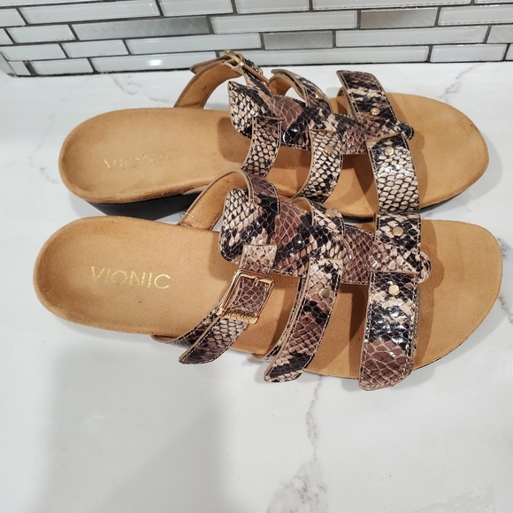 Vionic Orthotic Adjustable Triple Strap Slide - Picture 8 of 10